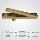 Tile Insert Shower Drain Channel - Yellow Gold (32 x 3 Inches) - LIPKA - Lipka Home