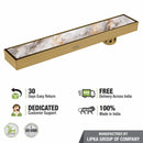 Tile Insert Shower Drain Channel - Yellow Gold (32 x 3 Inches) - LIPKA - Lipka Home
