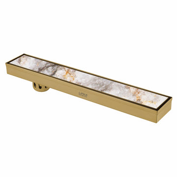 Tile Insert Shower Drain Channel - Yellow Gold (32 x 3 Inches) - LIPKA - Lipka Home
