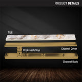 Tile Insert Shower Drain Channel - Yellow Gold (36 x 3 Inches) product details