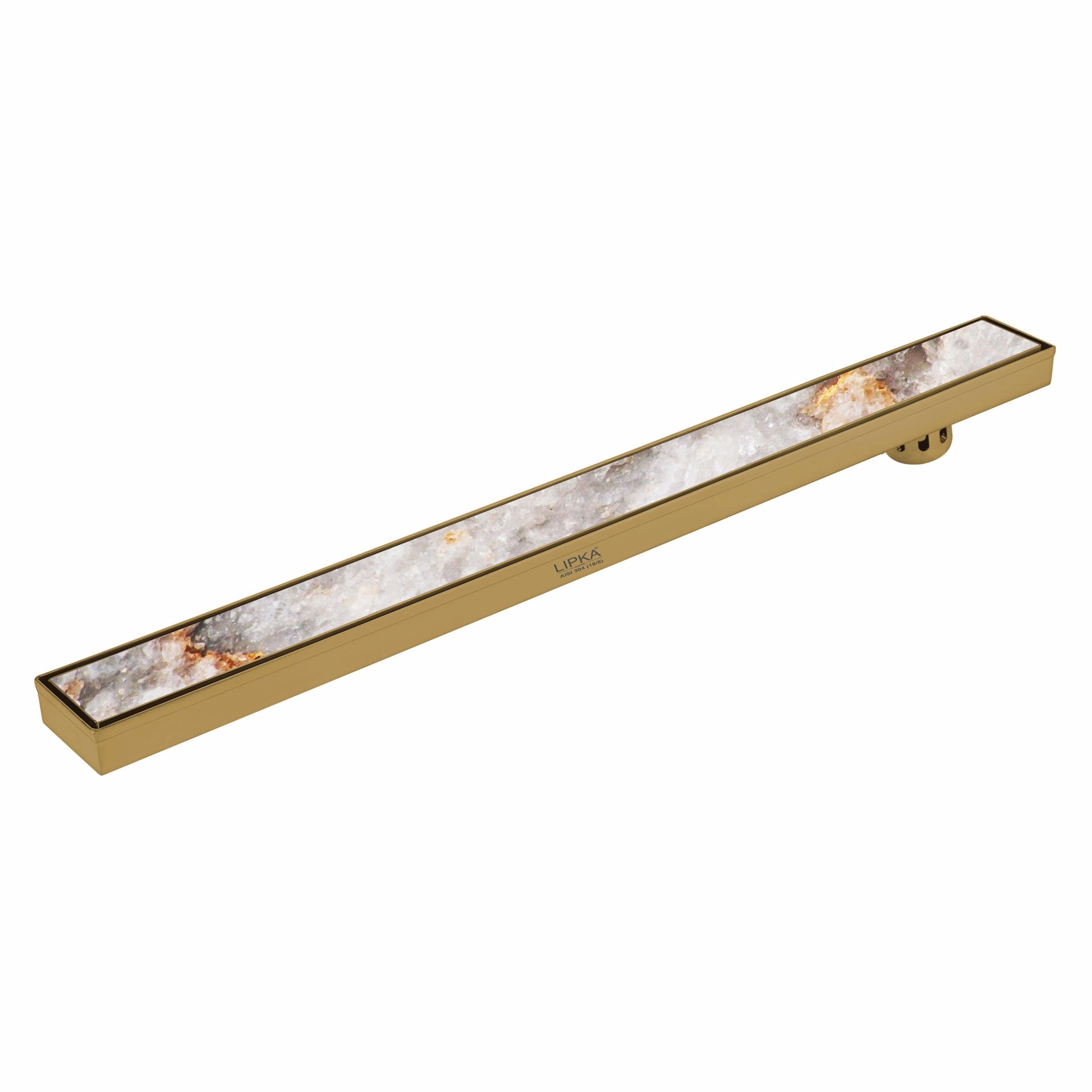 Tile Insert Shower Drain Channel - Yellow Gold (36 x 3 Inches)