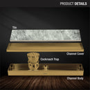 Tile Insert Shower Drain Channel - Yellow Gold (36 x 5 Inches) - LIPKA - Lipka Home