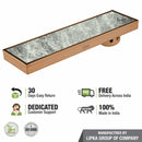 Tile Insert Shower Drain Channel - Antique Copper (24 x 5 Inches) - LIPKA - Lipka Home