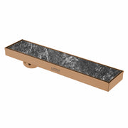 Tile Insert Shower Drain Channel - Antique Copper (32 x 4 Inches) - LIPKA