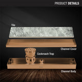 Tile Insert Shower Drain Channel - Antique Copper (36 x 5 Inches) product details