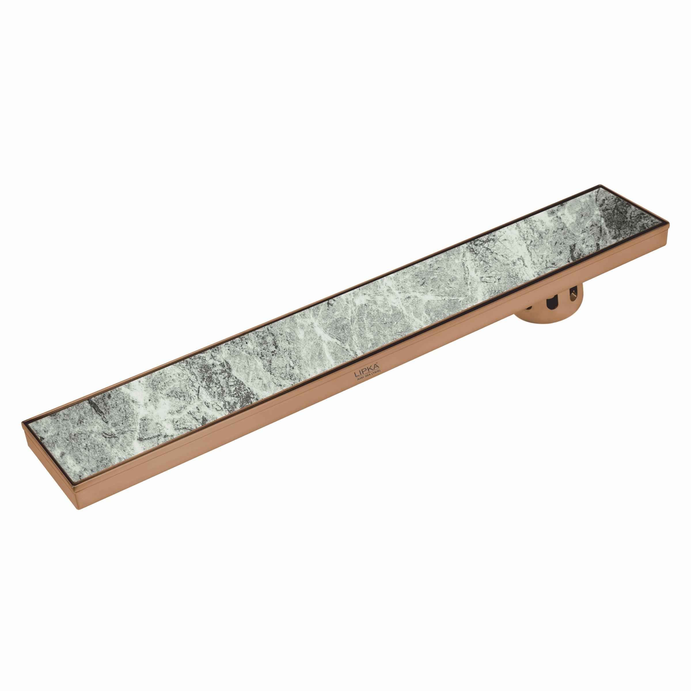 Tile Insert Shower Drain Channel - Antique Copper (36 x 5 Inches) 
