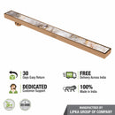 Tile Insert Shower Drain Channel - Antique Copper (40 x 3 Inches) - LIPKA - Lipka Home