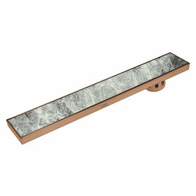 Tile Insert Shower Drain Channel - Antique Copper (40 x 5 Inches) - LIPKA - Lipka Home