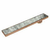 Tile Insert Shower Drain Channel - Antique Copper (40 x 5 Inches)