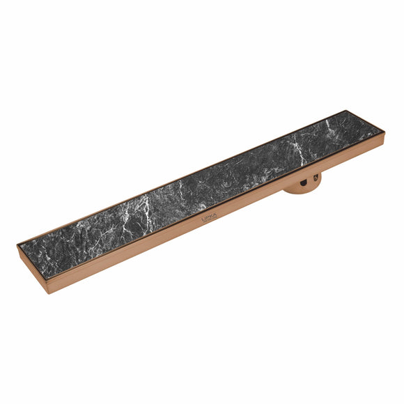 Tile Insert Shower Drain Channel - Antique Copper (48 x 4 Inches) - LIPKA - Lipka Home
