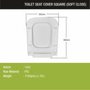Square Toilet Seat Cover (Soft Close) |Commode not included| - LIPKA - Lipka Home