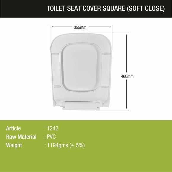 Square Toilet Seat Cover (Soft Close) |Commode not included| - LIPKA - Lipka Home