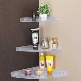 Round Large ABS Corner Shelf Tray (Set of 3) - LIPKA - Lipka Home