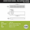 Palo Shower Drain Channel - Antique Copper (18 x 2 Inches) - LIPKA - Lipka Home