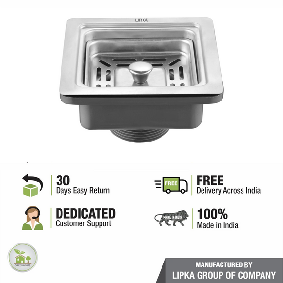 Square Kitchen Sink Coupling (4½ Inches) - LIPKA - Lipka Home