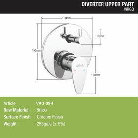 Virgo Diverter Upper Part (Compatible with 2-Inlet High Flow & 3 Inlet Diverter Body) - LIPKA - Lipka Home