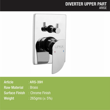 Arise Diverter Upper Part (Compatible with 2-Inlet High Flow & 3 Inlet Diverter Body) - LIPKA - Lipka Home