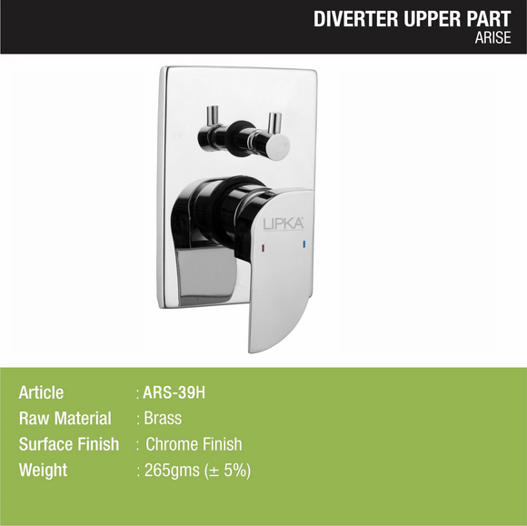 Arise Diverter Upper Part (Compatible with 2-Inlet High Flow & 3 Inlet Diverter Body) - LIPKA - Lipka Home
