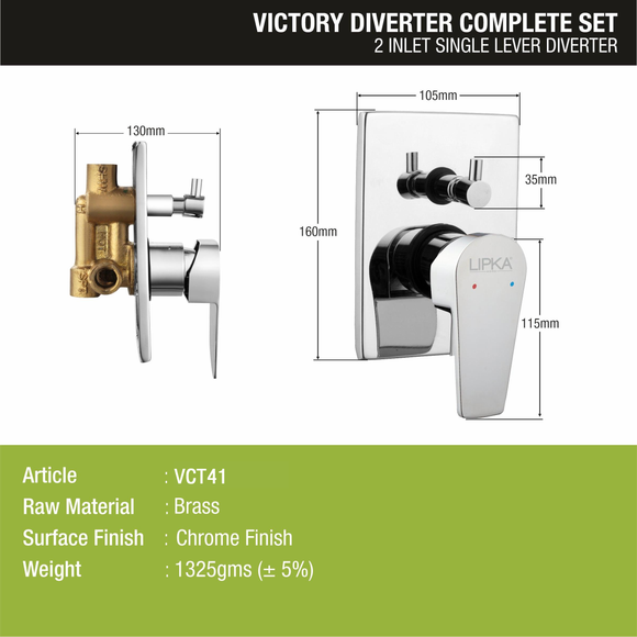 Victory 2-inlet Single Lever Diverter (Complete Set)- LIPKA - Lipka Home
