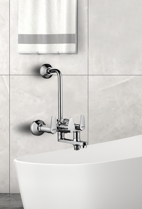 Virgo 3 in 1 Wall Mixer Brass Faucet with L Bend - LIPKA - Lipka Home
