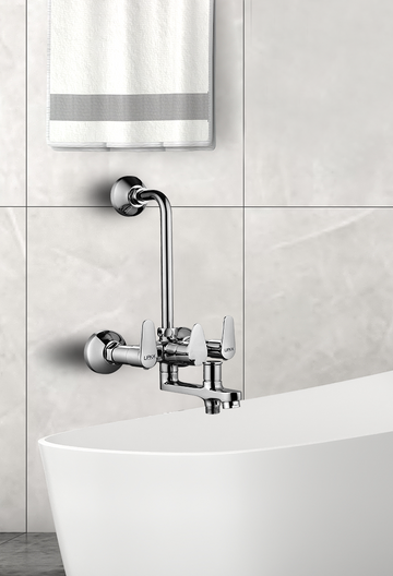 Virgo 3 in 1 Wall Mixer Brass Faucet with L Bend - LIPKA - Lipka Home