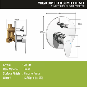 Virgo 2-inlet Single Lever Diverter (Complete Set)- LIPKA - Lipka Home