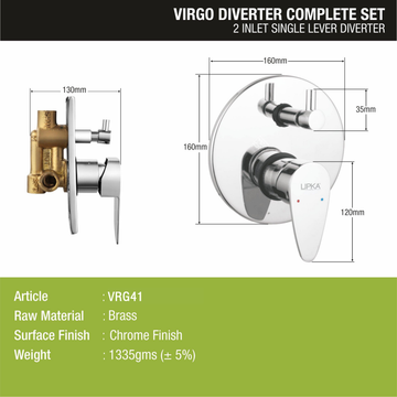 Virgo 2-inlet Single Lever Diverter (Complete Set)- LIPKA - Lipka Home