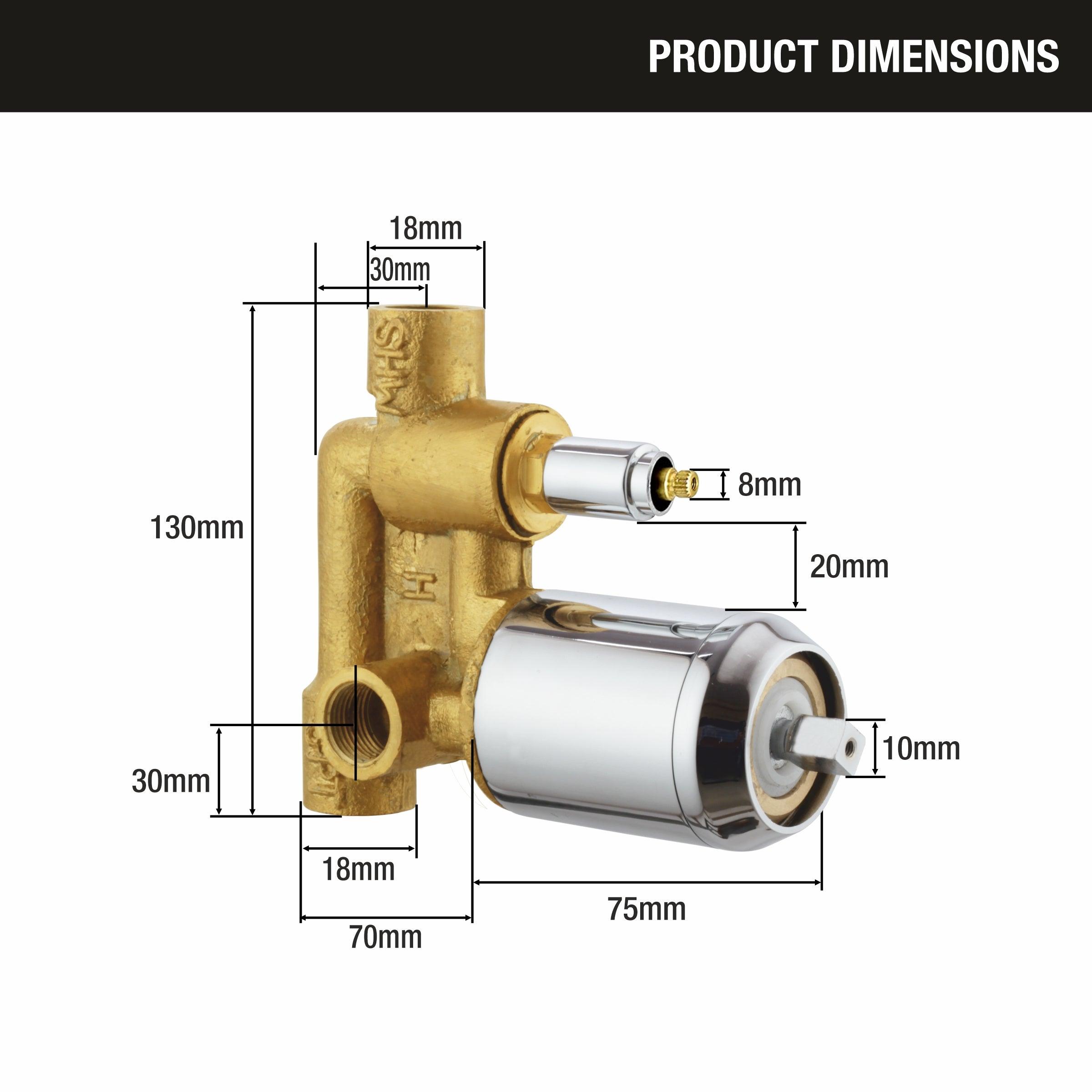 Virgo 2-inlet Single Lever Diverter High-Flow (Complete Set) dimensions