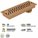 Wave Shower Drain Channel - Antique Copper (18 x 4 Inches) - LIPKA - Lipka Home