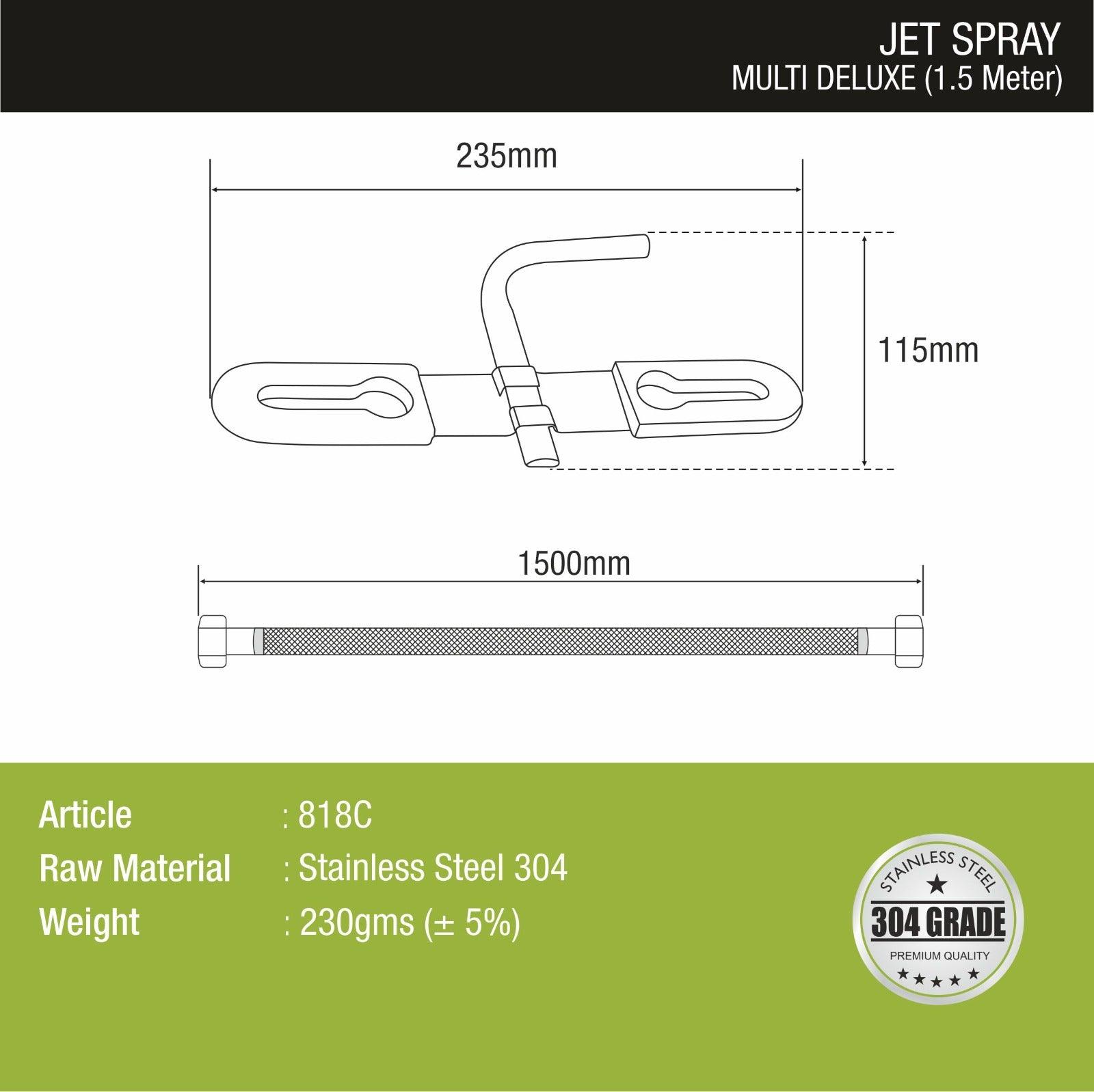 Multi Deluxe Jet Spray with 304-Grade SS Holder & 1.5 Meter Hose - LIPKA - Lipka Home