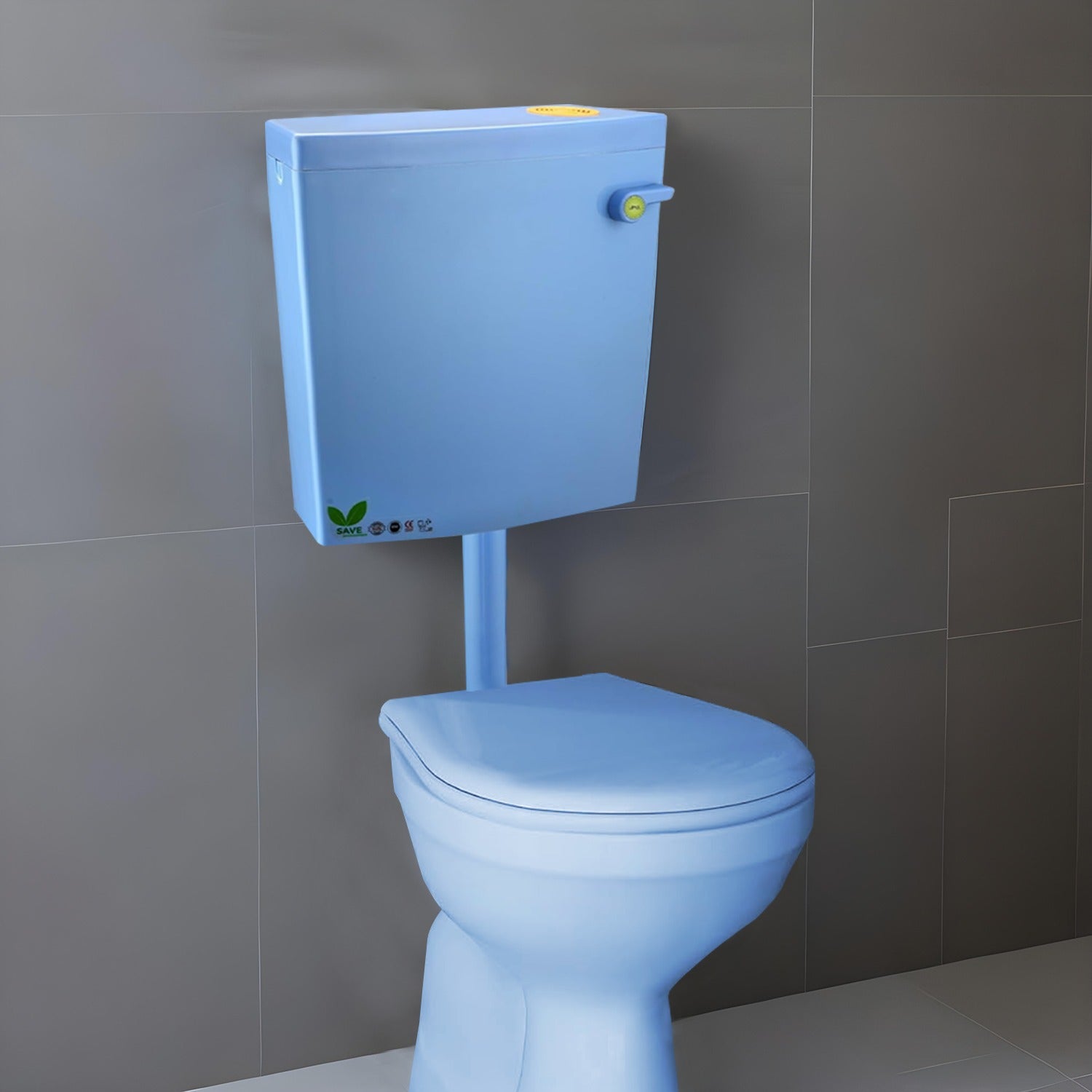 Square Flushing Cistern/ Flush Tank (Blue) |Commode not included| - LIPKA