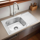 Square Single Bowl 304-Grade Kitchen Sink with Drainboard (32 x 20 x 8 Inches) - LIPKA - Lipka Home