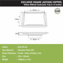 Yellow Exclusive Square Floor Drain in Antique Copper PVD Coating (6 x 6 Inches) - LIPKA - Lipka Home