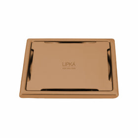 Yellow Exclusive Square Floor Drain in Antique Copper PVD Coating (6 x 6 Inches) - LIPKA - Lipka Home