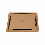 Yellow Exclusive Square Floor Drain in Antique Copper PVD Coating (6 x 6 Inches) - LIPKA
