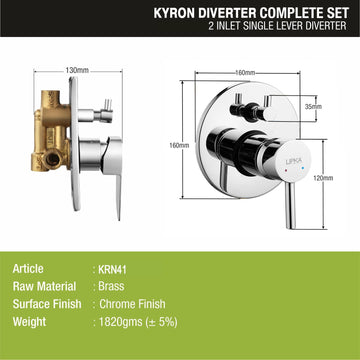 Kyron 2-inlet Single Lever Diverter (Complete Set)- LIPKA - Lipka Home
