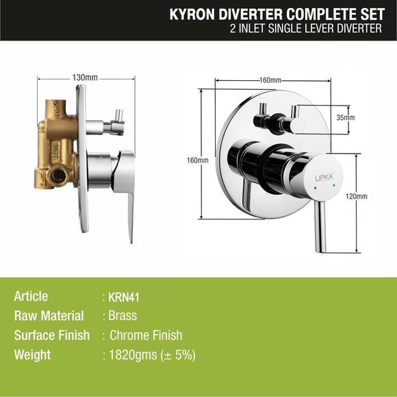 Kyron 2-inlet Single Lever Diverter (Complete Set)- LIPKA - Lipka Home
