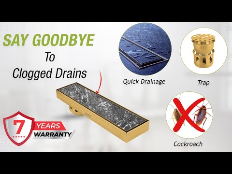 Tile Insert Shower Drain Channel - Yellow Gold (32 x 5 Inches) video