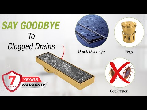 Tile Insert Shower Drain Channel - Yellow Gold (18 x 4 Inches) video