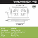 Purple Exclusive Square Floor Drain in Antique Copper PVD Coating (5 x 5 Inches) - LIPKA - Lipka Home