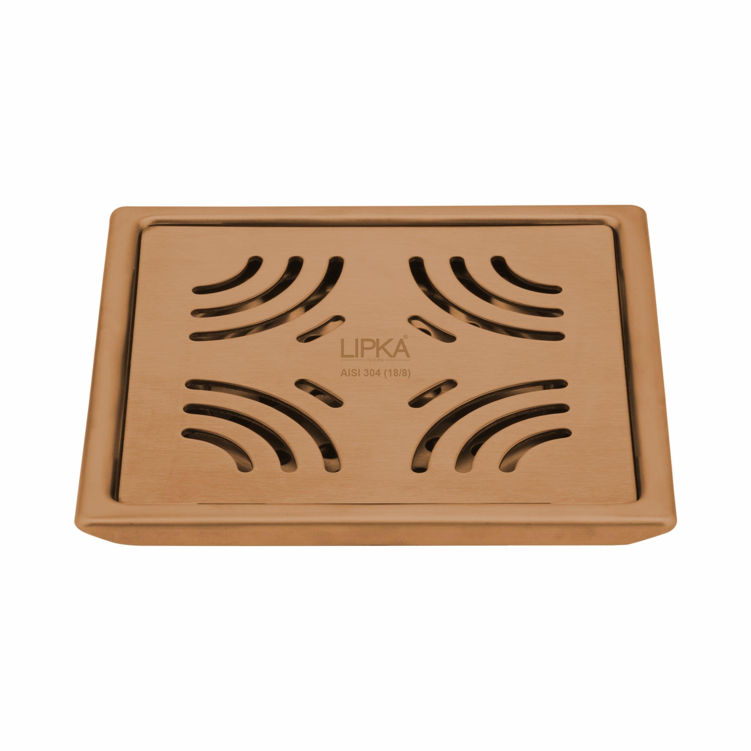 Purple Exclusive Square Floor Drain in Antique Copper PVD Coating (5 x 5 Inches) - LIPKA - Lipka Home