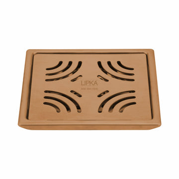 Purple Exclusive Square Floor Drain in Antique Copper PVD Coating (5 x 5 Inches) - LIPKA - Lipka Home