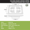 Purple Exclusive Square Floor Drain in Antique Copper PVD Coating (6 x 6 Inches) - LIPKA - Lipka Home