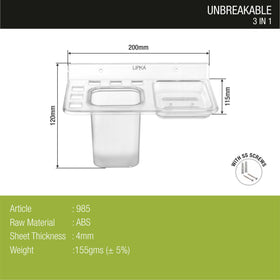 3-in-1 Shelf Tray (Tumbler, Toothbrush Holder & Soap Dish) - LIPKA - Lipka Home