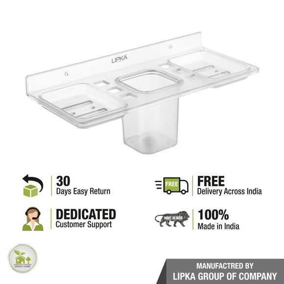 4-in-1 Shelf Tray (Tumbler, Toothbrush Holder & 2 Soap Dishes ) - LIPKA - Lipka Home