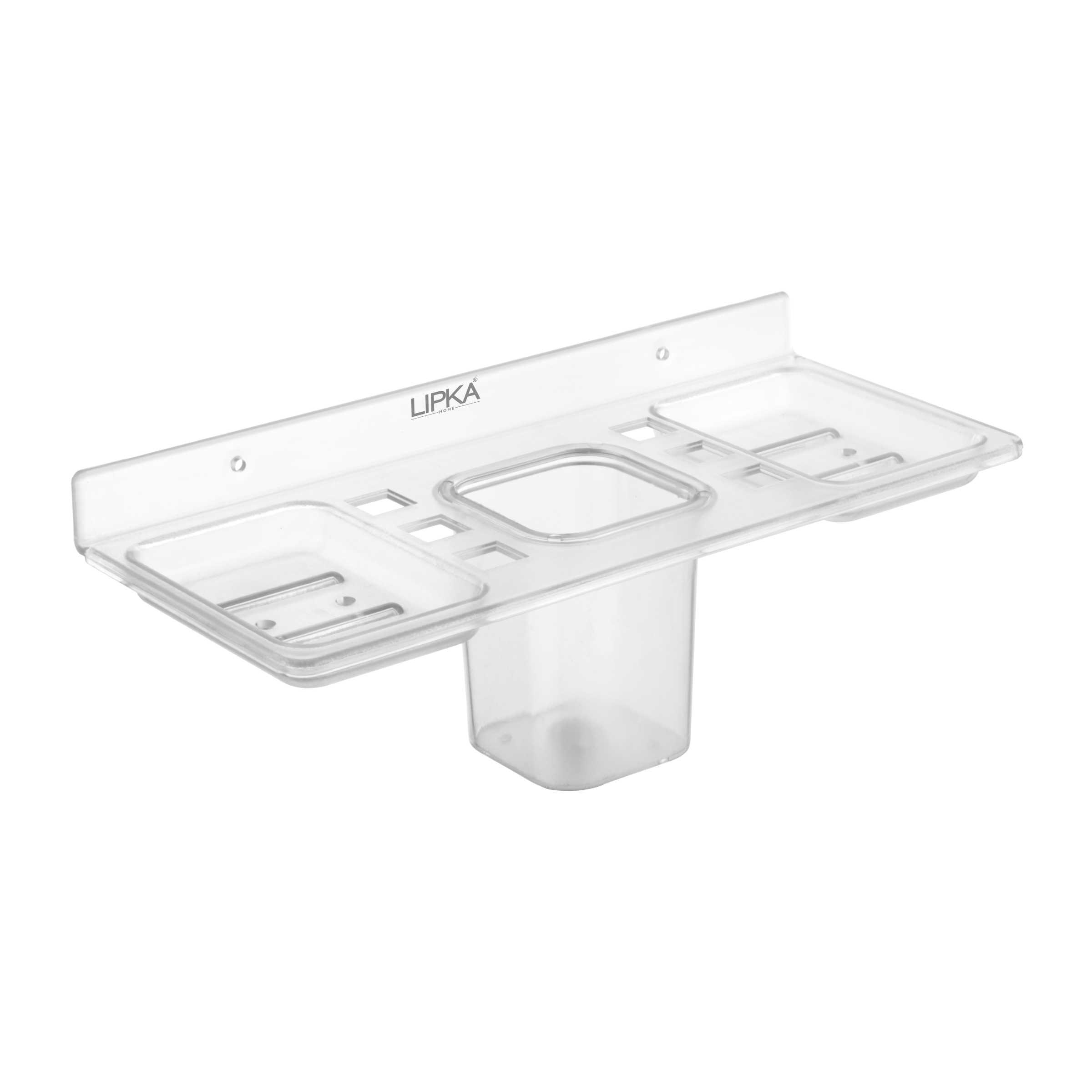 4-in-1 Shelf Tray (Tumbler, Toothbrush Holder & 2 Soap Dishes )
