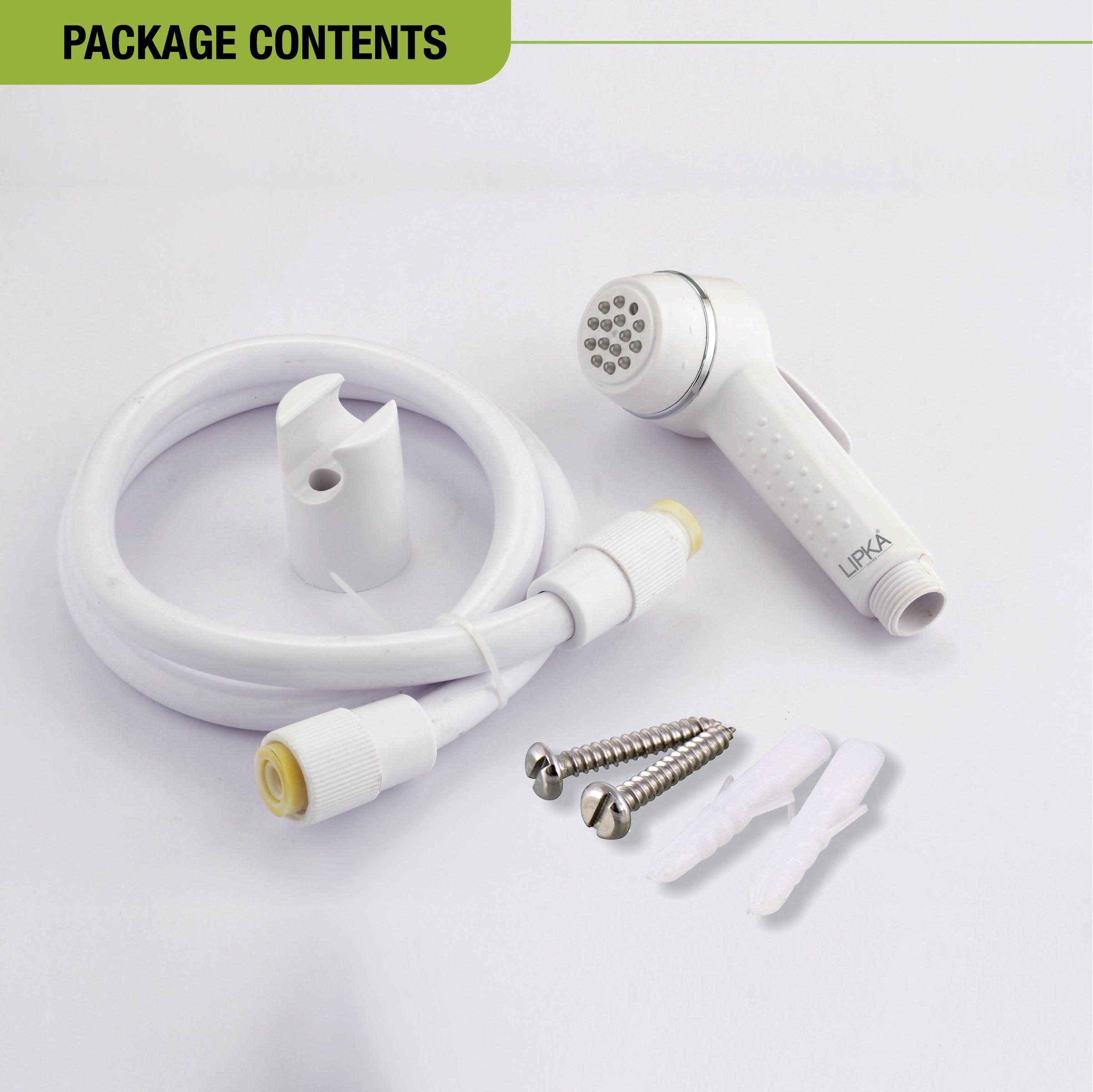 GRH White Health Faucet (Complete Set) package includes