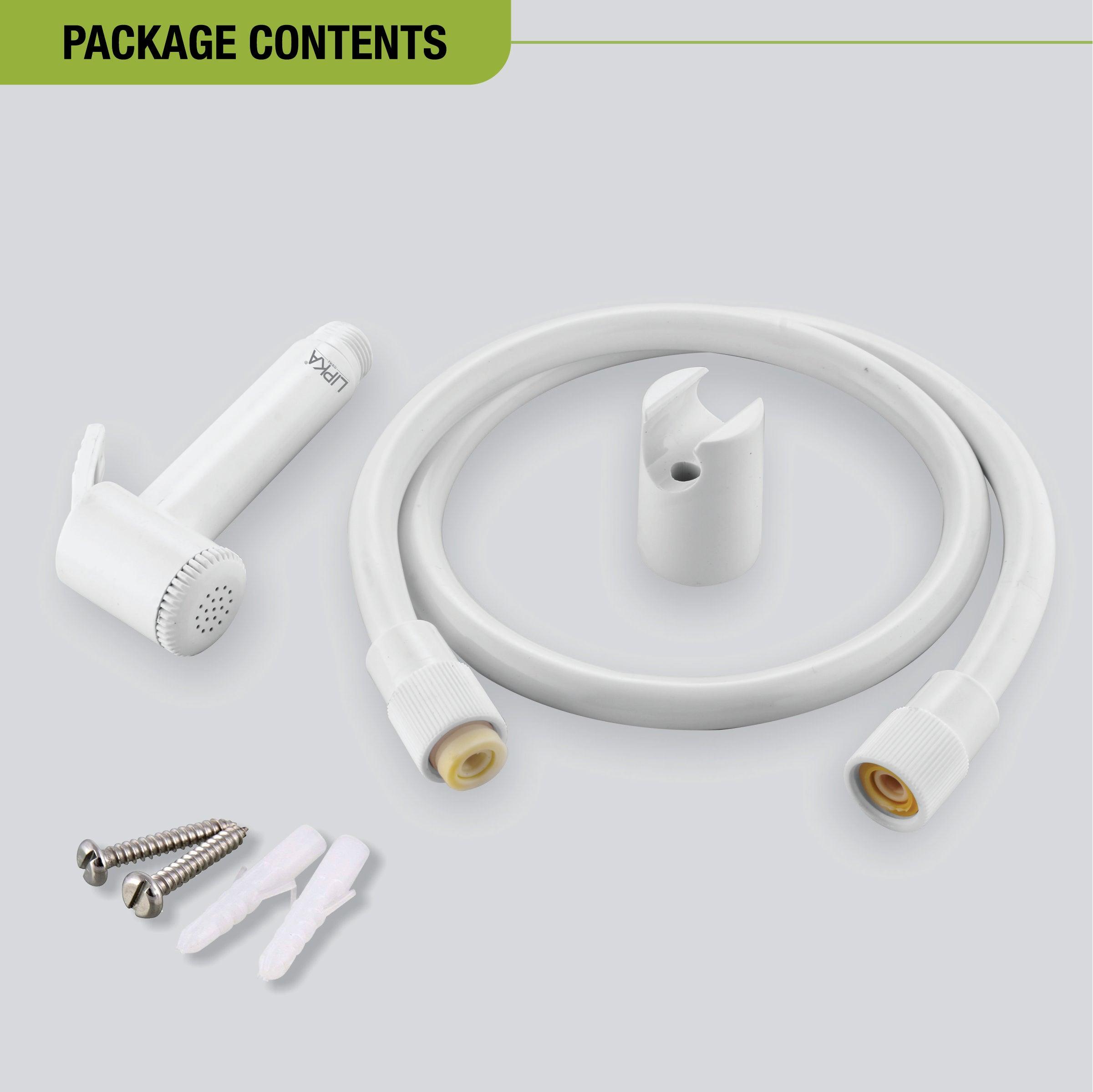 SAM White Health Faucet (Complete Set) package includes