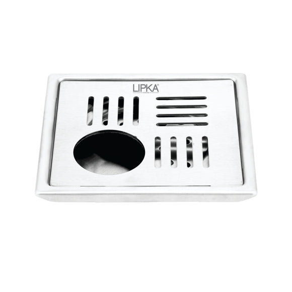 Alpha Deluxe Square Floor Drain (5 x 5 Inches) with Hole - LIPKA - Lipka Home