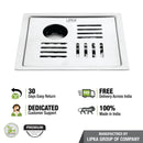 Alpha Deluxe Square Flat Cut Floor Drain (5 x 5 Inches) with Hole - LIPKA - Lipka Home